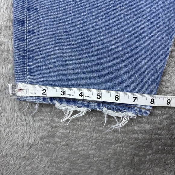 AGOLDE 90s Crop Jeans Womens 29 High Rise Organic Denim Y2K Button Fly Raw Hem - Picture 14 of 16